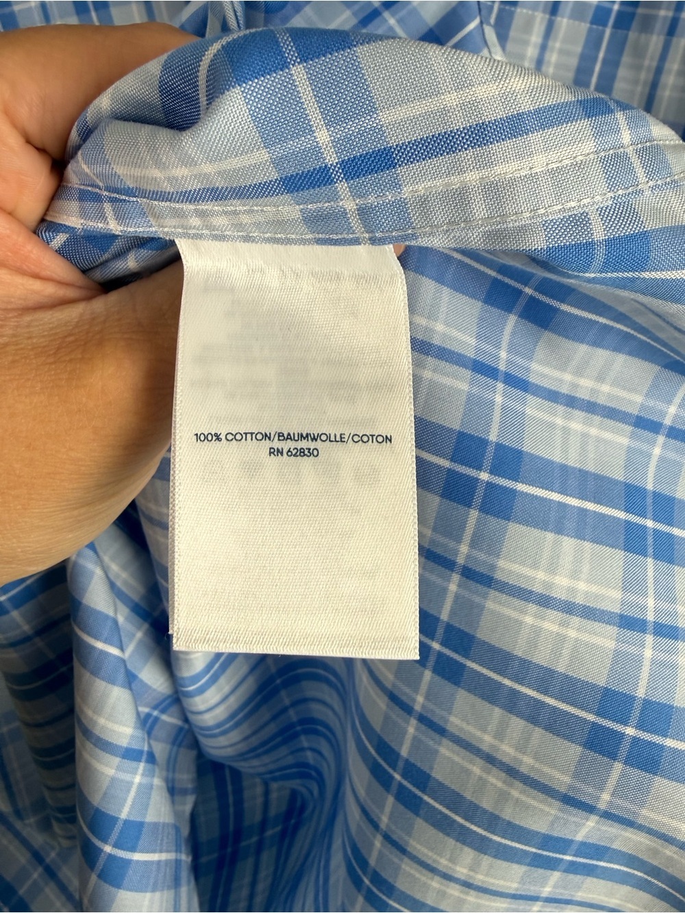 Lands End Men’s Blue Plaid Tailored Fit Long Sleeve Button Up Shirt SZ 16 1/2-35 - Picture 5 of 8